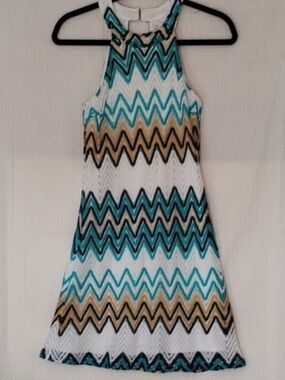 Candie's Halter Zig Zag Crochet Dress Size Small